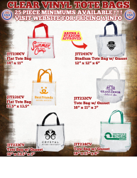 Clear Vinyl Totes Made In USA!