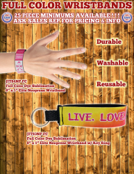 Full Color Neoprene Wristbands!